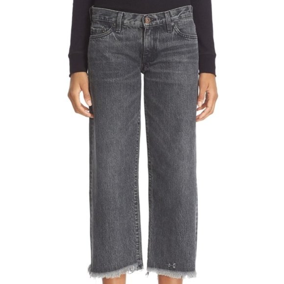 SIMON MILLER Frayed Hem Crop Jeans In Wash Lapin - Picture 1 of 9